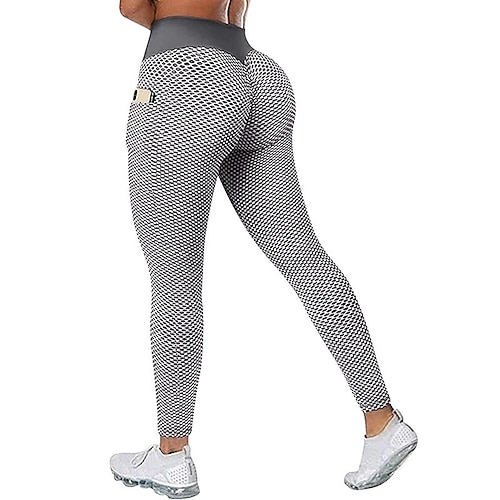 Per donna Pantaloni da yoga Leggings da yoga Tasca Base Sollevamento glutei Controllo addominale Vita Alta Pilates Allenamento in Palestra Allenamento Leggings corti Collant Moda Nero Blu Fuschia