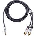 60002 rca / Jack Audio Cavo [2x Spina rca - 1x Spina jack da 3.5 mm] 1.50 m Nero contatti
