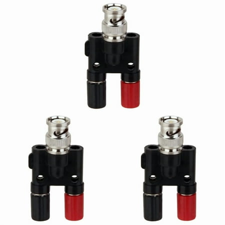 3X BNC Plug 4mm Banana Plug Splitter Connector BNC Male Plug to 2 X 4mm Banana Female Jack Socket Adapter