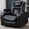 Electric Power Recliner Chair with USB Ports and Cup Holders, Breathable Leather Home Theater