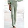 Strickhose FRENCH CONNECTION, Damen, Gr. 48/50, N-Gr, grün (mint meliert), Rippstrick, Obermaterial: 40% Viskose (LENZING ECOVERO), 30% Polyacryl, 30% Polyester, meliert, casual, bequem lang, Hosen, mit leichten ausgestellten Bein, Loungewear