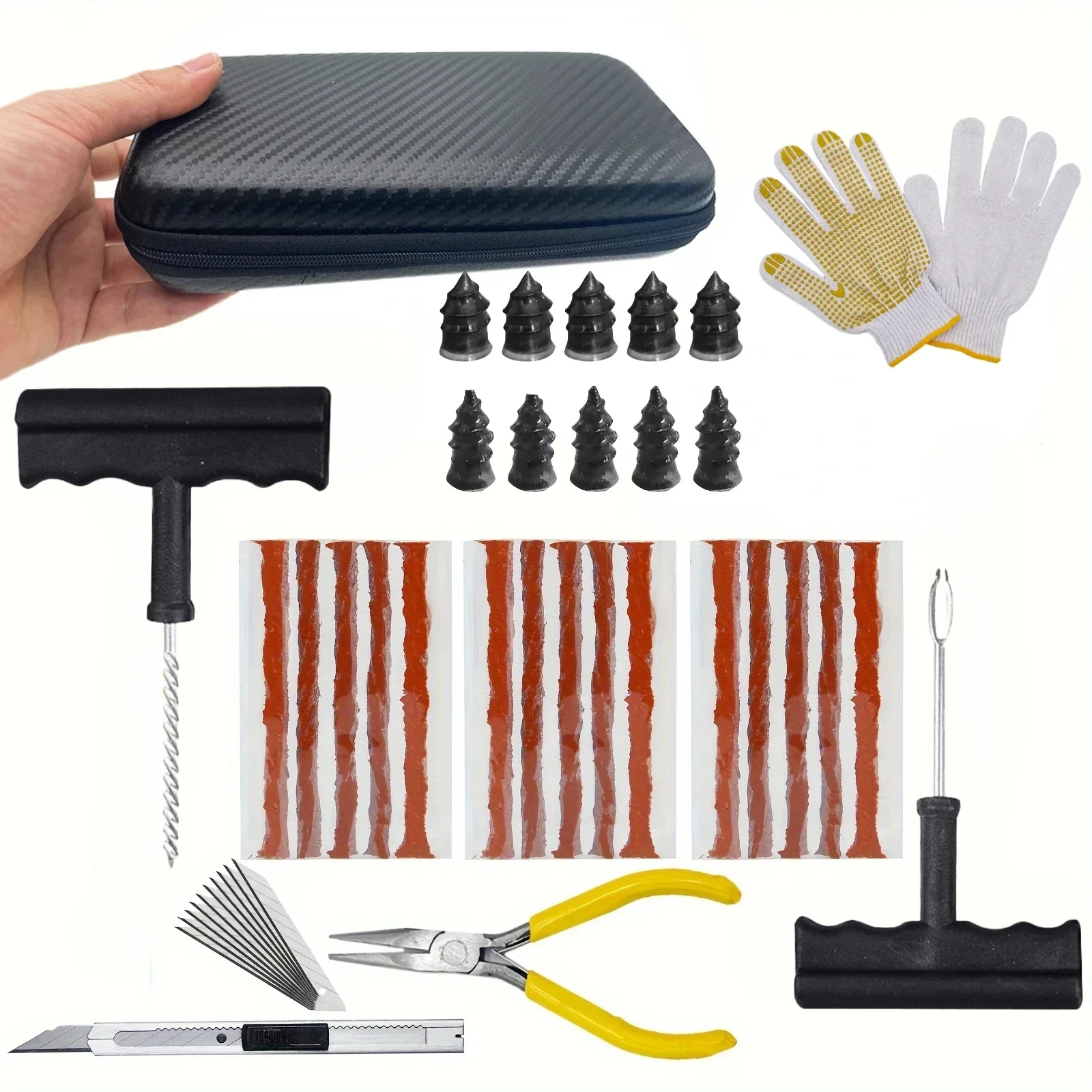 Kit di riparazione pneumatici per moto Strumento di riparazione per forature per auto Strumento di emergenza per foratura pneumatici Peneu De Moto Kit di riparazione per agitazione colla