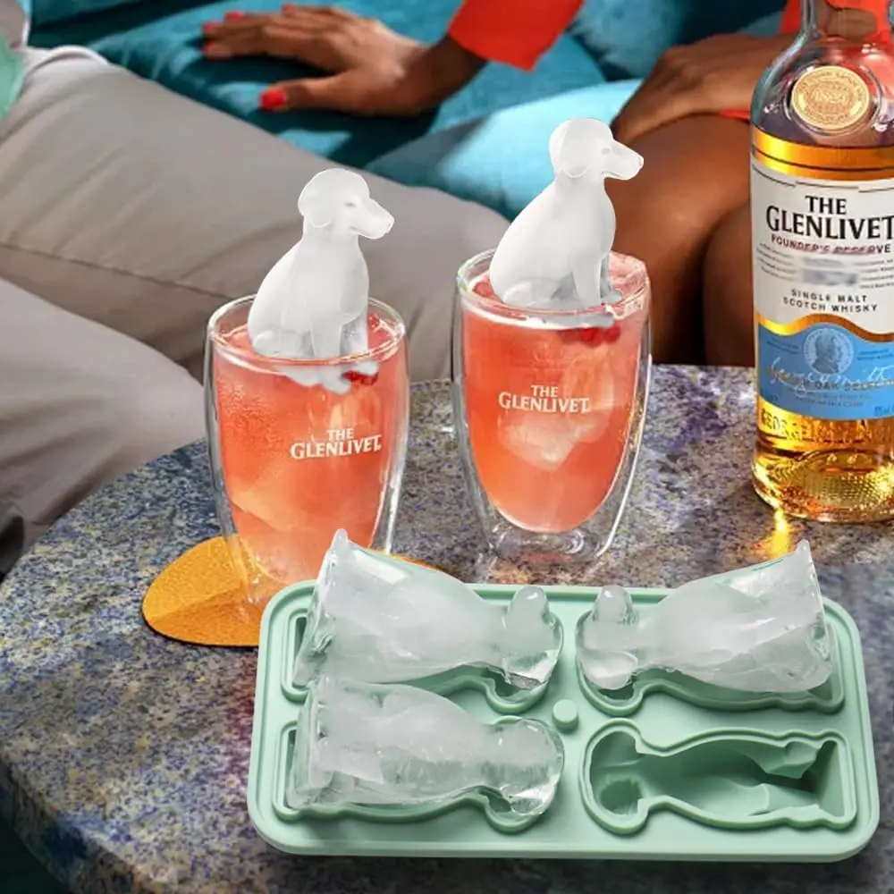 1-10 Stück Hund Eis Gitter form Dackel Eiswürfel schale große Silikon Eiswürfel form große Eiswürfel form Whisky Cocktail Eisbox Image
