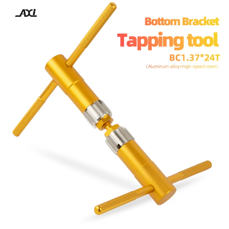 AXI Fahrrad BSA Gewinde Tretlager Gewindeschneiden Hochfestes Stahlwerkzeug BC 1,37x24 TPI Fahrradrahmen BB Gewindebohrer Reparaturwerkzeugsatz Image