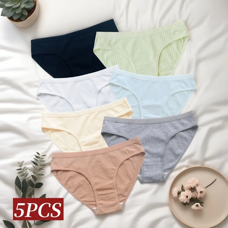 5 Teile/satz Baumwolle Höschen Frauen Slip Weibliche Unterhose Einfarbig Nahtlose Unterwäsche M-XL Sexy Dessous Komfort Dessous Image