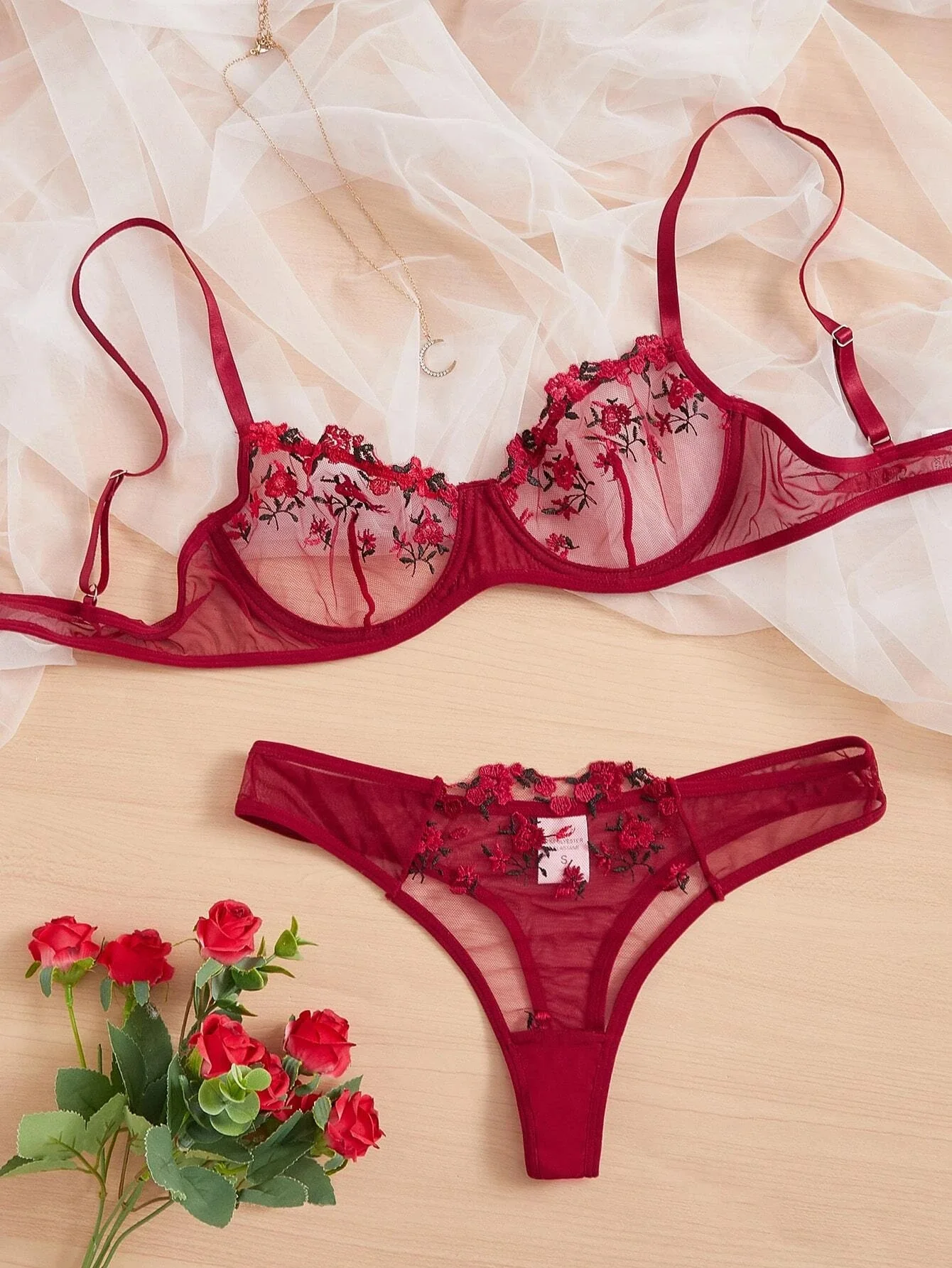 Frauen Sexy Spitze Dessous Mode Draht Freies Sexy Unterwäsche Set Für Frauen Stickerei Perspektive Sexy Dessous Für Frauen Nachtwäsche