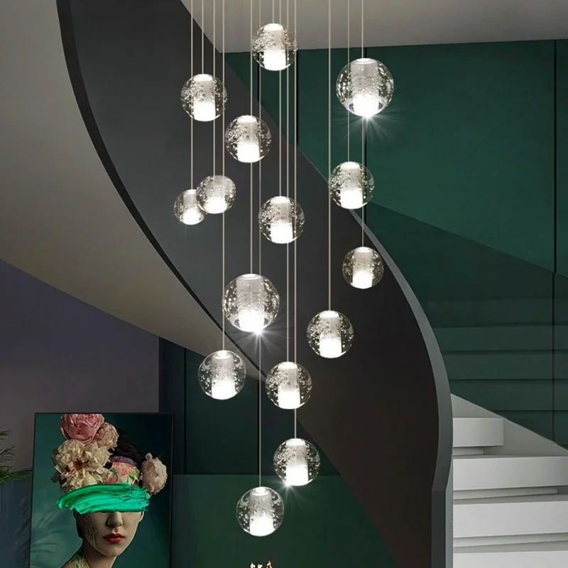 Moderne Kristall Ball Kronleuchter G4 Led Kronleuchter Treppe Wohnzimmer Dekoration Küche Schlafzimmer Anhänger Lampe Hängen Lichter