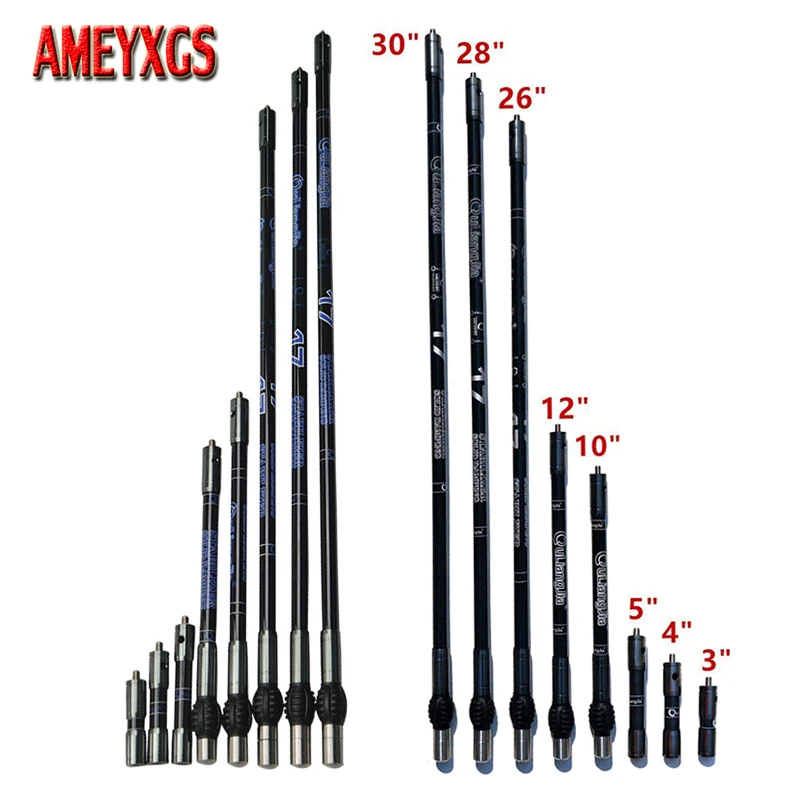 1Pc Bogenschießen Balance Bar Carbon Stabilisator 3/4/5/10/12/26/28/30 zoll Balance Stange Dämpfer für Recurve Verbindung Bogen Jagd Schießen Image