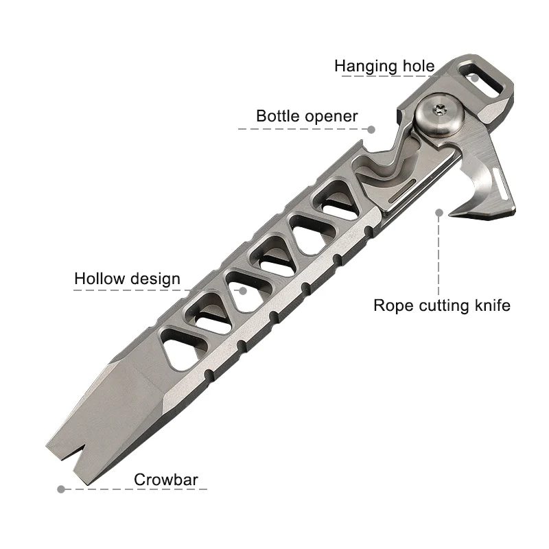 Titan legierung Brechstange Outdoor tragbare edc Gadget Flaschen öffner Multi tool Utility Seils ch neider Camping Survival Kit Image