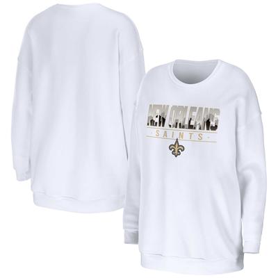 Damen WEAR by Erin Andrews Weißes New Orleans Saints Domestic Pullover Sweatshirt Image