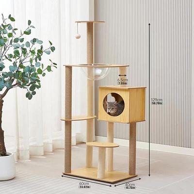 62 Inches Cat Tree/Cat Tree House and Towers for Large Cat/Cat Climbing Tree with Cat Condo/Cat Tree Scratching Post/Multi-Level Large Cat Tree