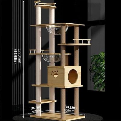 69 Inches Cat Tree/Cat Tree House and Towers for Large Cat/Cat Climbing Tree with Cat Condo/Cat Tree Scratching Post/Multi-Level Large Cat Tree