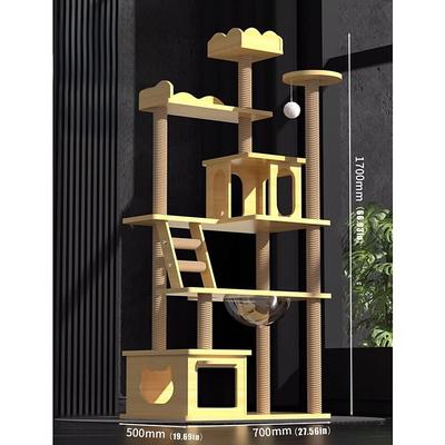 67 Inches Cat Tree/Cat Tree House and Towers for Large Cat/Cat Climbing Tree with Cat Condo/Cat Tree Scratching Post/Perches/Hammock, Multi-Level Large Cat Tree