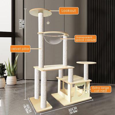 77.87 Inches Cat Tree/Cat Tree House and Towers for Large Cat/Cat Climbing Tree with Cat Condo/Cat Tree Scratching Post/Perches, Multi-Level Large Cat Tree