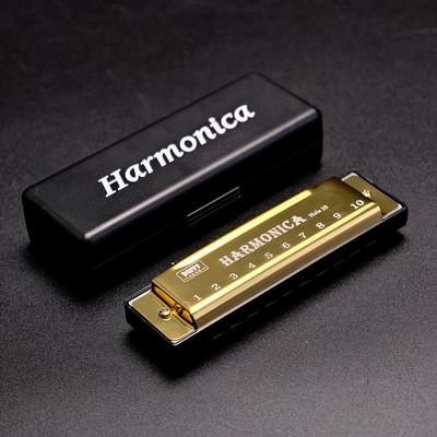 TEMU Premium C-tone 10-hole Harmonica - Polished Finish & Hard Shell - Ideal For Beginners, Students & Pros - Great Gift Choice