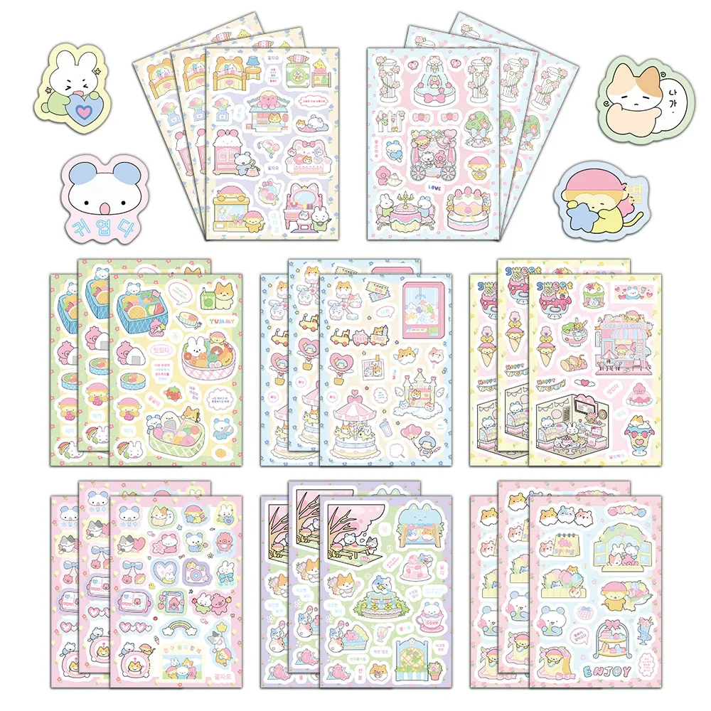 8PCS Frühling Reise Aufkleber Cartoon Nette Kleine Elemente Handheld Konto Telefon Fall Notebook Dekoration Wasserdichte Aufkleber Image