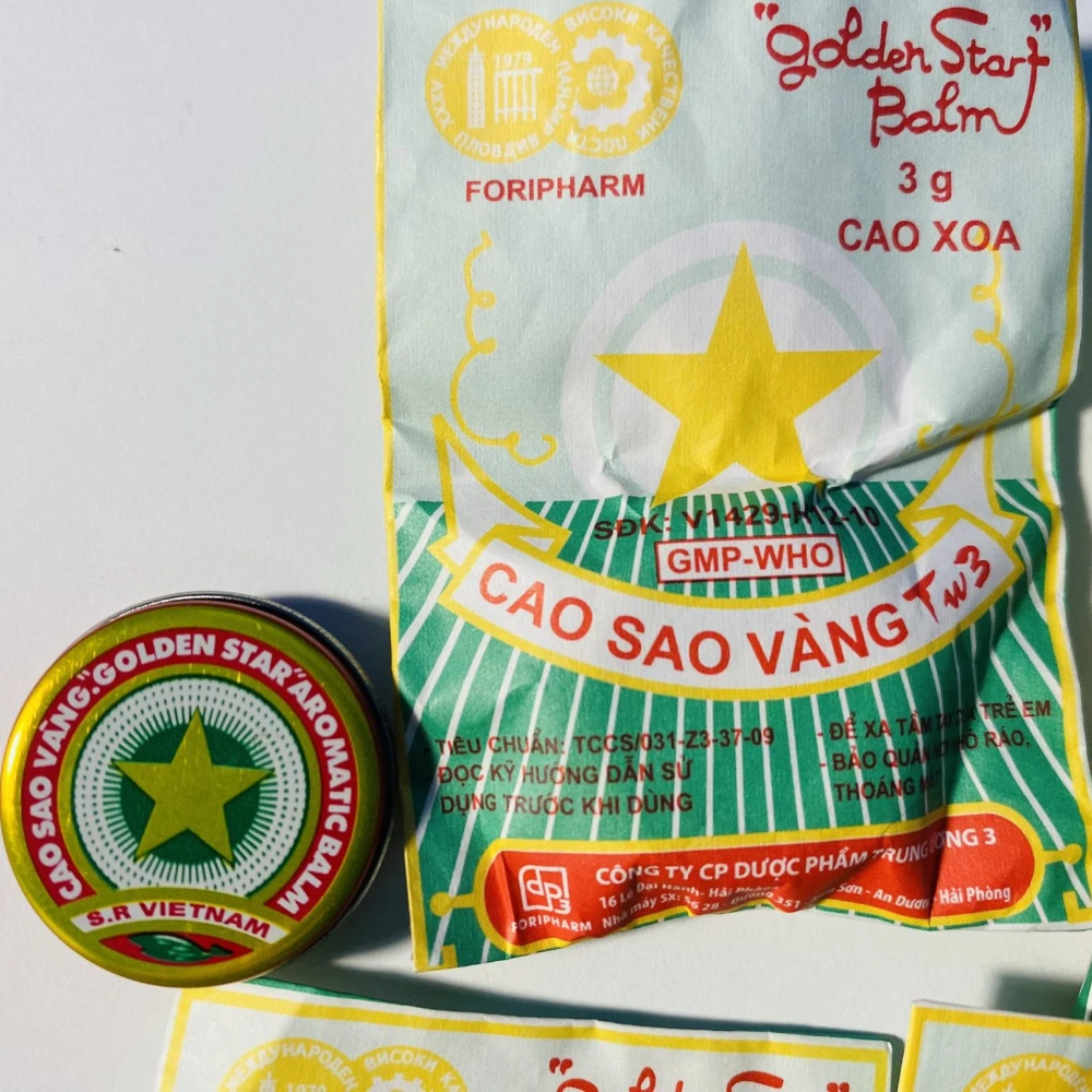 10 teile/beutel Cao Xoa Tw3 Neueste Vietnam Golden Star Tiger Balm Tiger Kopf Menthol Balsam Erfrischendes Öl für Insekt Cao Sao Vang Image