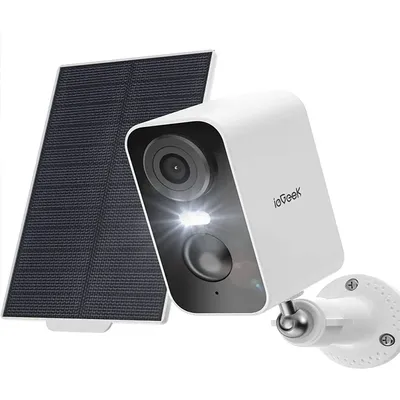 ieGeek 2K Telecamera di sicurezza solare senza fili all'aperto con visione notturna a colori, sistemi di telecamere CCTV a batte