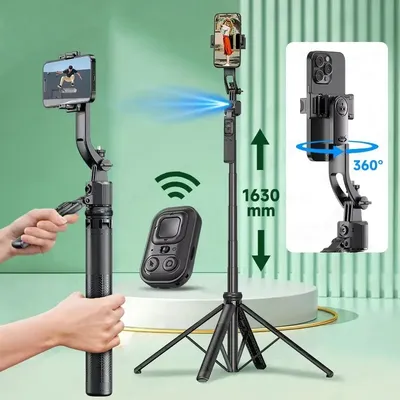 FGCLSY 5 in 1 Selfie Tripod Gimbal Stabilizer for Cell Phone 360°Auto-Rotation AI Tracking Shooting