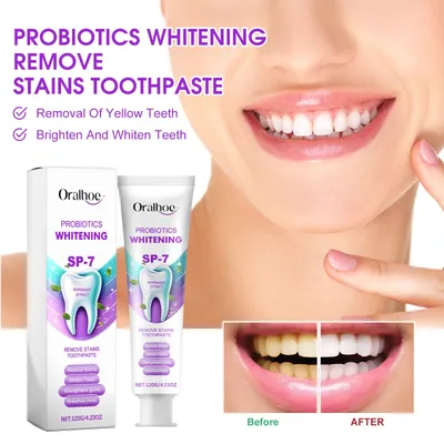 Oralhoe 120g Probiotic Sp7 Toothpaste Bleach Yellow Teeth Relieve Swollen Gum Fresh Breath Repair