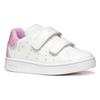 Sneaker GEOX "B ECLYPER GIRL", Kinder, Gr. 26, pink (weiß, pink), Synthetik, Textil, Glitzer, sportlich, Schuhe, Retro Sneaker, Klettschuh mit bunt glitzerndem Ferseneinsatz