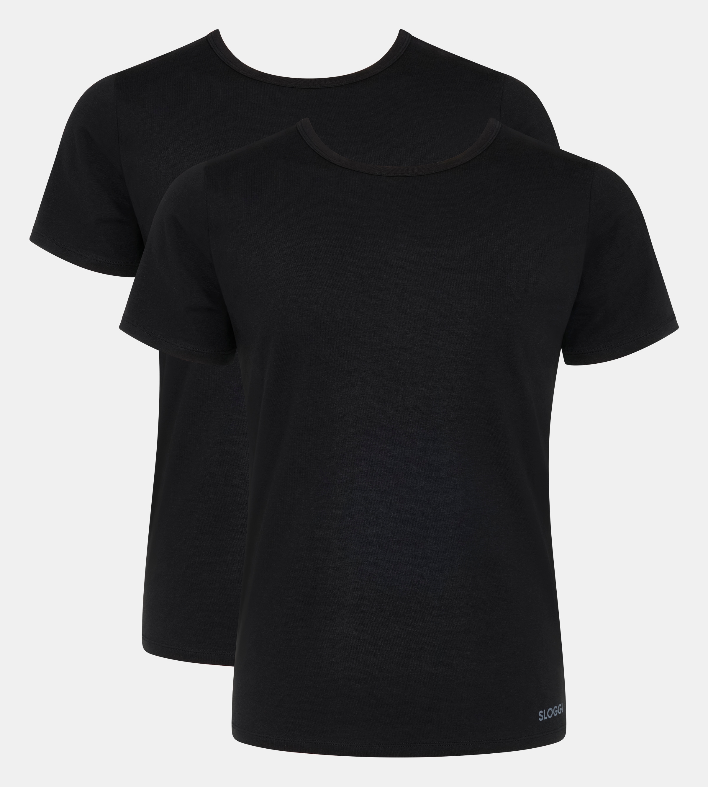 Unterhemd SLOGGI "Men GO ABC 2.0", Herren, Gr. XS, schwarz, Single Jersey, Obermaterial: 95% Baumwolle, 5% Elasthan, unifarben, figurbetont, Rundhals, Unterhemden, Rundhals-Ausschnitt, Slim Fit, weich, elastisch, Baumwollmischung Image