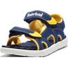 Sandale TIMBERLAND "Perkins Row 2 STRAP SANDAL", Gr. 33, blau (navy, gelb), Synthetik, sportlich, Schuhe, mit Klettverschluss