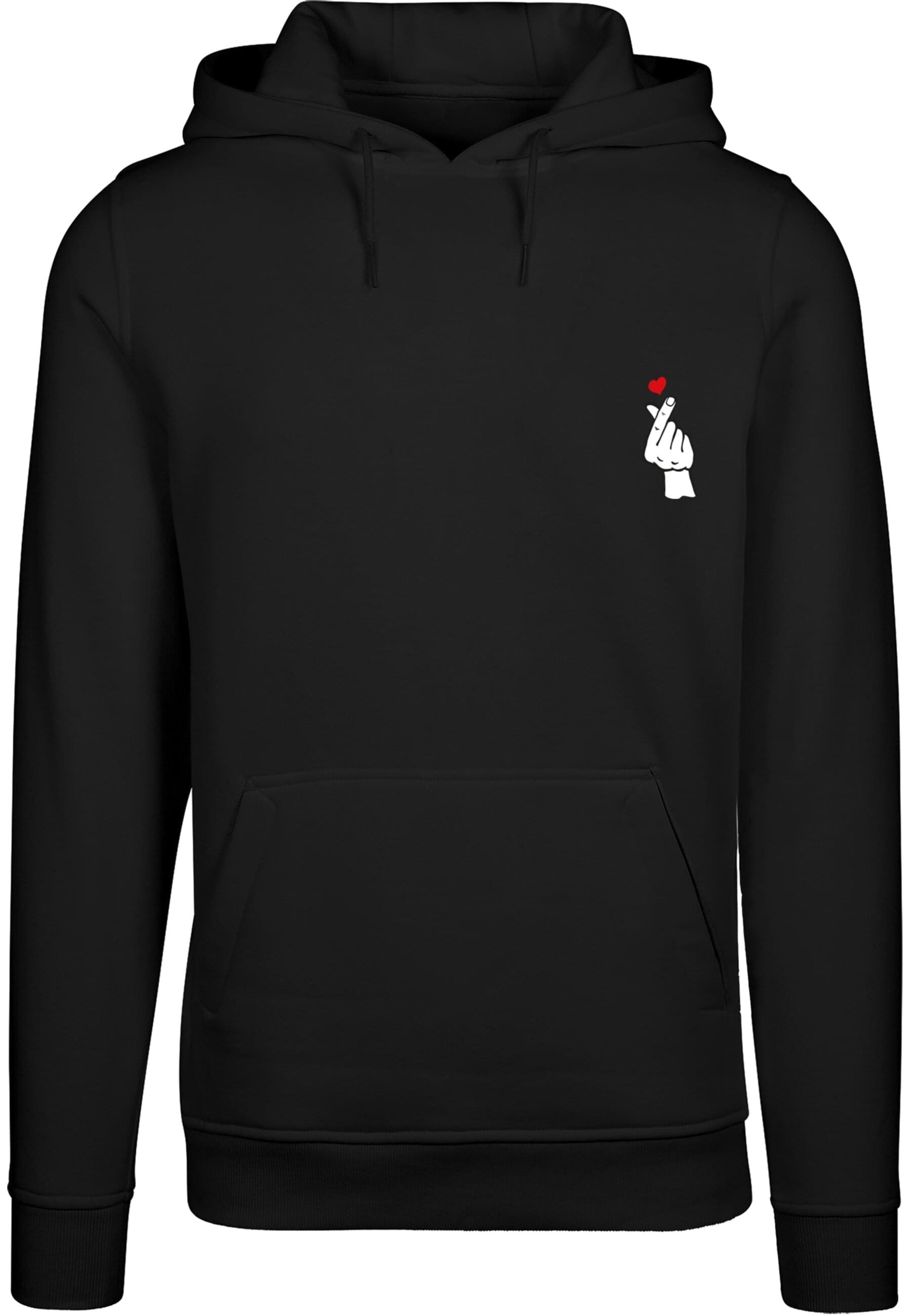 Kapuzensweatshirt MISTERTEE "MisterTee Love Sign 2.0", Herren, Gr. XXL, schwarz, 65% Baumwolle, 35% Polyester, bedruckt, Sweatshirts Image