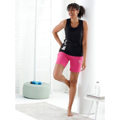 Jerseyhose FEEL GOOD, Damen, Gr. 40/42, Normalgrößen, pink (fuchsia), 95% Baumwolle, 5% Elasthan, unifarben, Hosen Image