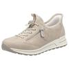 Slip-On Sneaker RIEKER, Damen, Gr. 41, beige (hellbeige), Lederimitat, Textil, sportlich, Schuhe Sneaker, Schlupfschuh, Freizeitschuh, Halbschuh mit Lettering-Print