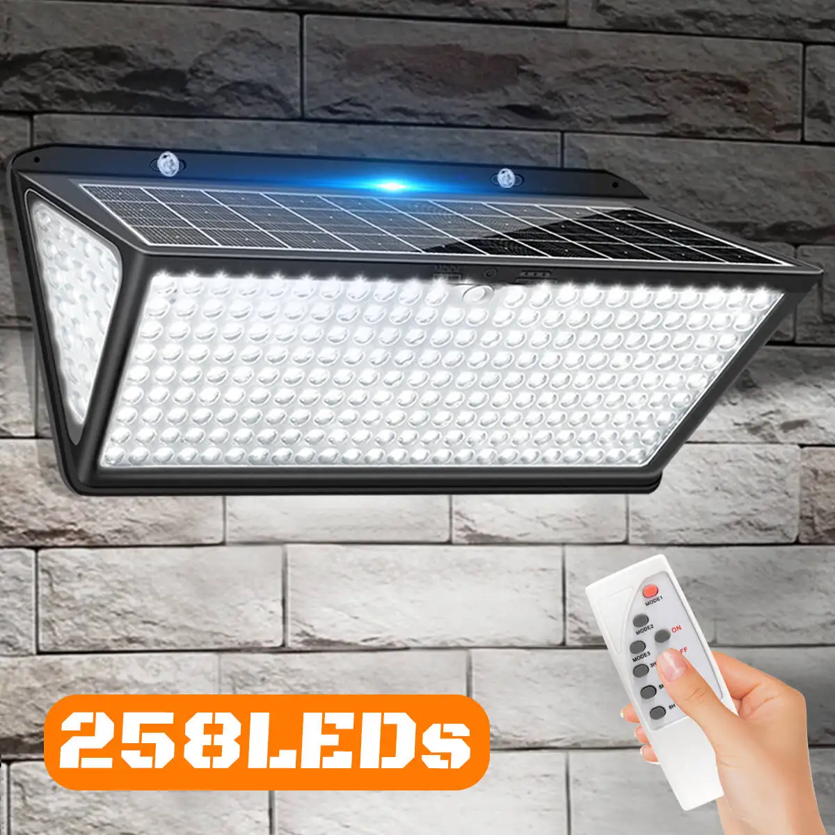 Superhelle Solar-Wandleuchte, Solarleuchten für den Außenbereich, solarbetriebene Flutlichter mit 3-Modus, IP65, wasserdicht, für den Außenbereich, Hofstraße