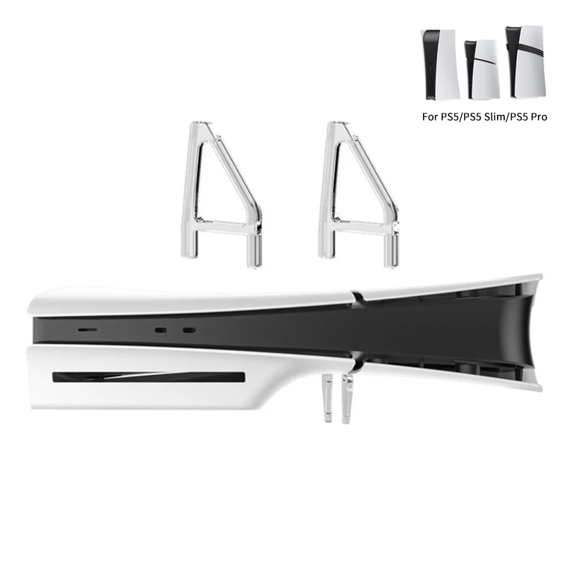 2PCS For PS5 Slim/PS5 Pro Console Horizontal Stand Transprent Triangle Stable Bracket For Playstation 5 Slim/Pro Accessories