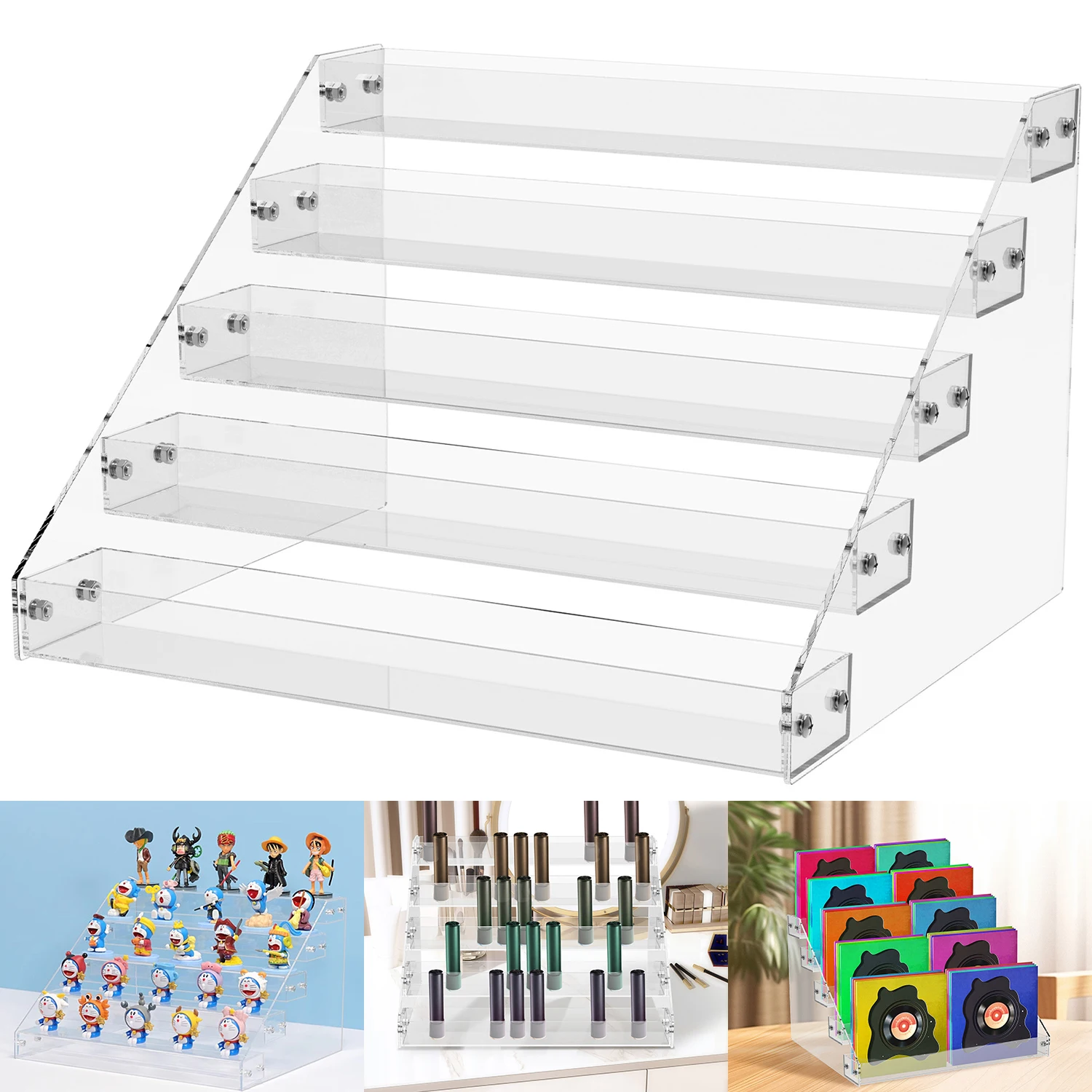 4/5-schichten Acryl Display Stand Transparent Mehrzweck Organizer Regal für Make-Up Parfüm Puppe Figuren CD DVD Display Rack