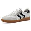 Plateausneaker MARCO TOZZI, Damen, Gr. 40, schwarz-weiß (weiß, schwarz), Lederimitat, Textil, unifarben mit Farbeinsatz, Veloursleder, sportlich, Schuhe, Freizeitschuh, Halbschuh, Schnürschuh mit Kontrastbesatz