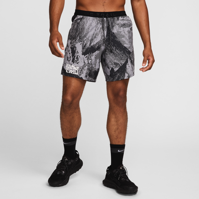 Nike Trail Stride Men's 18cm (approx.) Dri-FIT Brief-Lined Running Shorts - Grey - Polyester