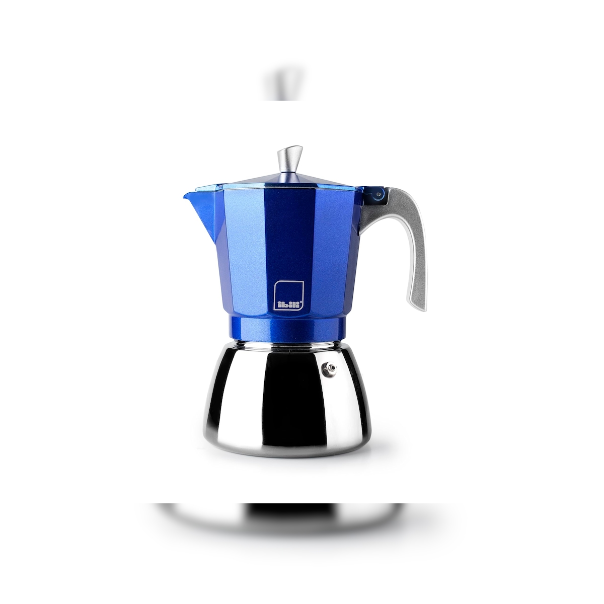 IBILI - Elba Blue Espressokocher, 12 Tassen, 600 ml, Aluminiumguss, Edelstahlboden, induktionsgeeignet Image