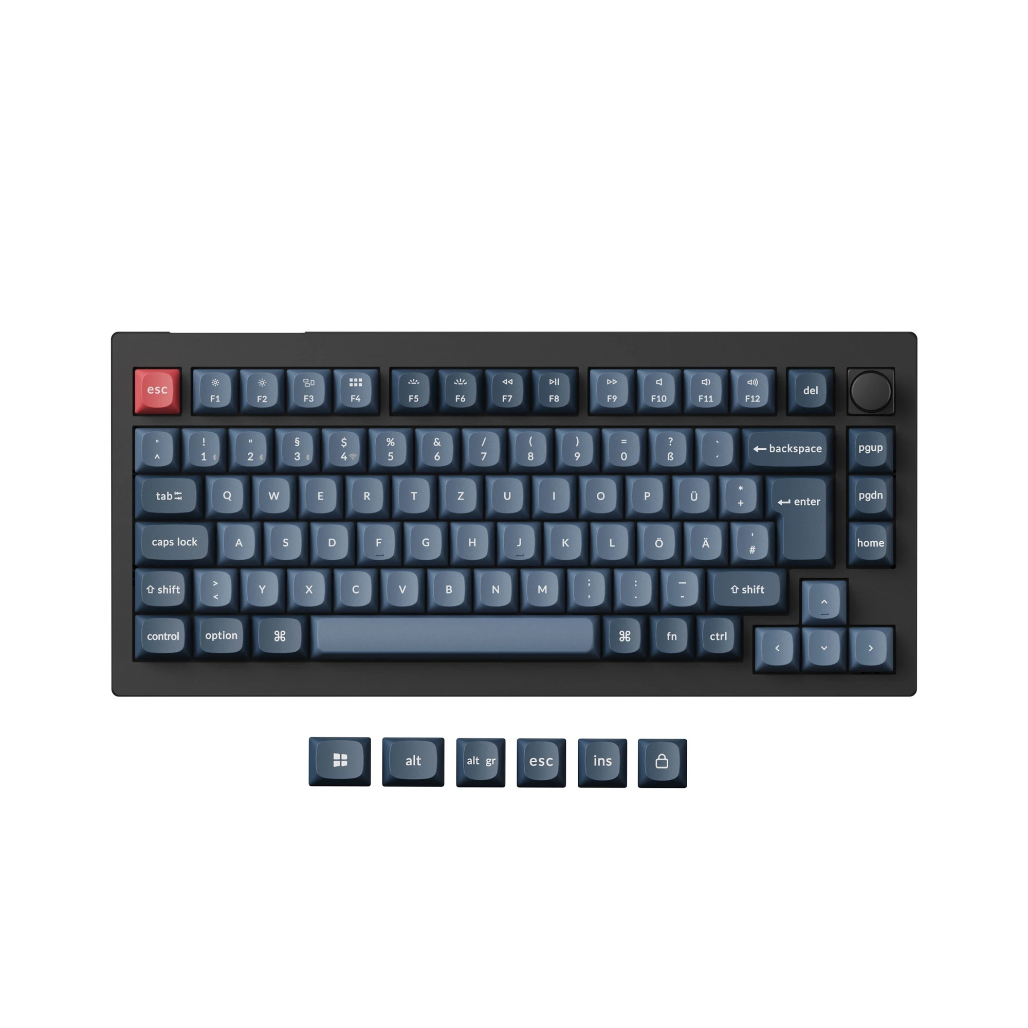 Keychron V1 Max ISO Layout Collection QMK Kabellose, benutzerdefinierte mechanische Tastatur 2,4 GHz und Bluetooth RGB-Hintergrundbeleuchtung, Hot-Swap-fähig Image