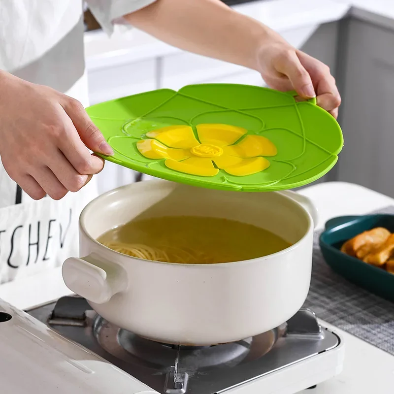 Bouchon de déversement couvercle de protection couvercle en Silicone pour Pot outils de cuisine Pots de fleurs ustensiles de cuisine casserole maison accessoires de cuisine Gadgets