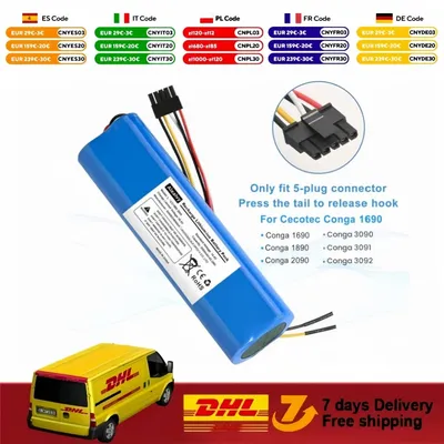 Ersatzakku 14,4 V 3500 mAh für CECOTEC CONGA 3090 3091 3092 1690 1890 2090 2290 Roboter-Staubsauger-Zubehör Image
