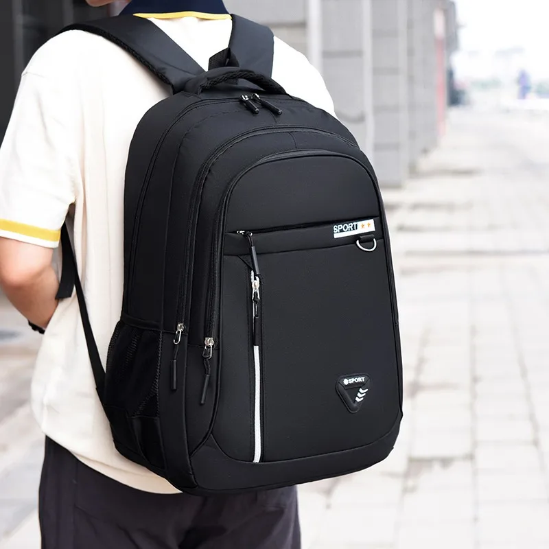 Sacs à dos minimalistes de grande capacité pour hommes, sac à dos d'école Oxford étanche pour les déplacements, sac de voyage décontracté à plusieurs poches