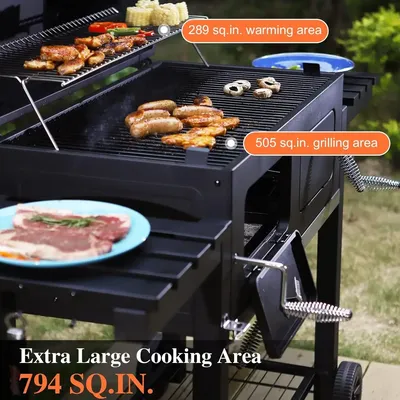 BBQ Grills with 794 SQ.IN. Cooking Area, Outdoor Barbecue Grill with Dual-Zone Individual &