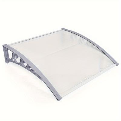 TEMU Window Awnings, Entrance Door Awnings, Polycarbonate Awnings, Aluminum Frame, Weatherproof, Corrosion Resistant, Clear Gray, In Sizes Image