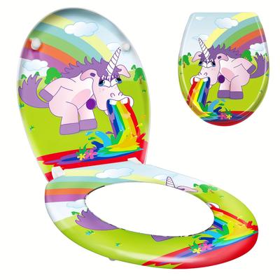 TEMU Subtlety Toilet Lid With Mechanism, O Shape Toilet Lid Made Of Plastic, Toilet Seat Including Adjustable Hinges, Quick Release Toilet Seats For , Suitable For Most Toilets Image