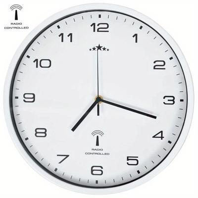 TEMU Functional Wall Clock With Quartz Movement 31 Cm White Batteries Not Included In Image
