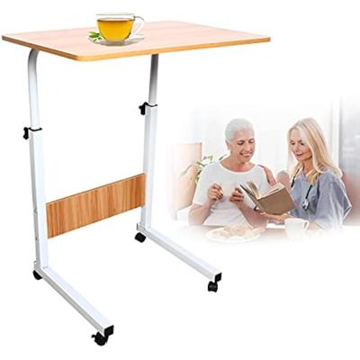 TEMU Versatile Adjustable Laptop Desk With Wheels - Height-adjustable, Multi-use Side Table For Bedroom, Living Room & Office - Durable Mdf Construction Image