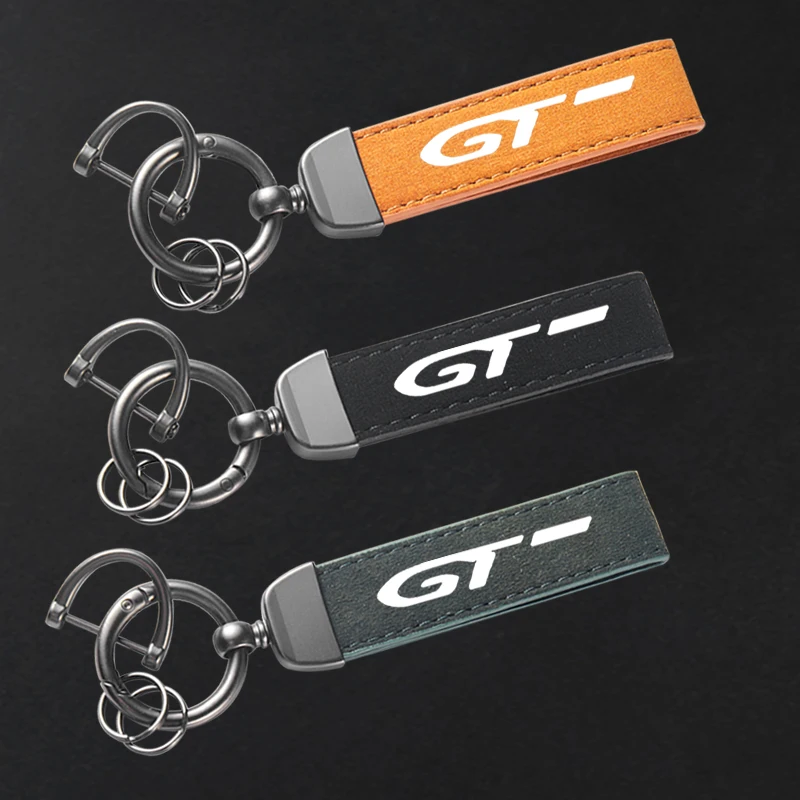 Für Peugeot GT 3008 5008 4008 3008 GT 2008 508 408 308 Zubehör Hochwertiges Leder Wildleder Schlüsselanhänger Auto Sport Schlüsselanhänger Image