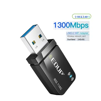 EDUP 1300Mbps Wifi Adapter USB3.0 WiFi Wireless Network WiFi Card Mini Portable 5G&2.4G WiFi USB