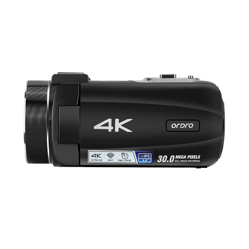 ORDRO Z88 4K Digitale Videokamera Camcorder 10-fach optischer Zoom Vlog-Filmkameras, Vintage Rot Schwarz Image