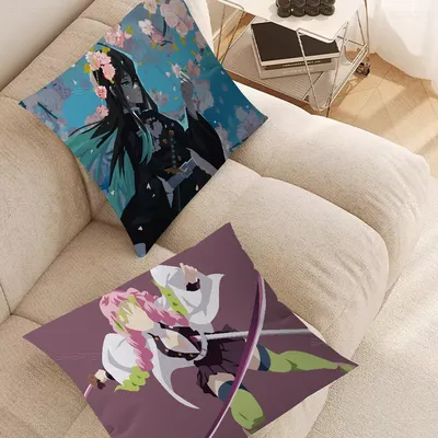 Dämon Slayer Kimetsu No Yaiba Anime Ahorn Design Kissenbezug Happy Autumn Harvest Dekor Urlaub Image