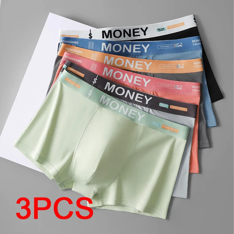 3PCS männer Boxer Briefs Atmungsaktive Weiche Sport Boxer Mann Sexy Männer Unerderwear männer Quadratische Höschen Sportliche boxer Baumwolle Shorts Image